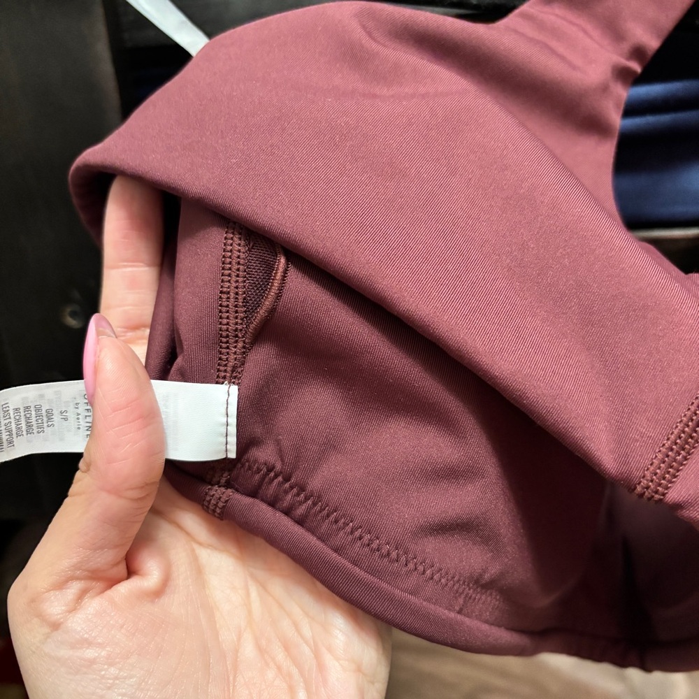 OFFLINE By Aerie The Hugger One Shoulder Sports Bra Royal Berry Size Small - Picture 4 of 4